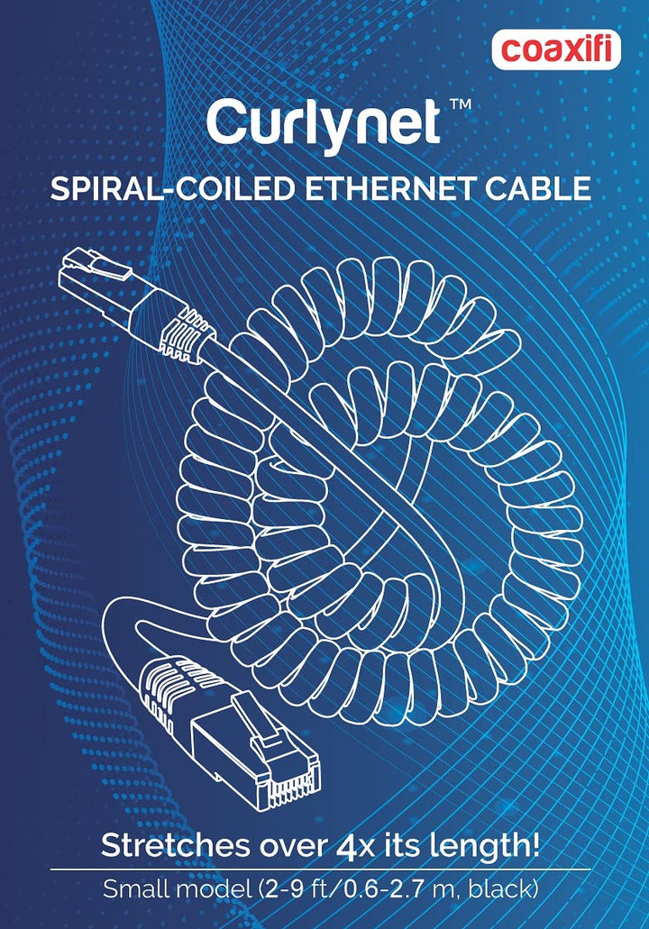 Curlynet Cat5e-Ethernet-Kabel, spiralgewickelt, 24 AWG, 1,2 - 4 m 1,2 - 4,5 m