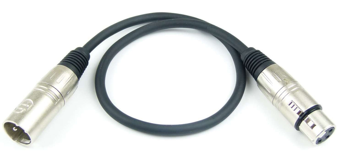 Adam Hall Cables 4 Stück K3MMF0050BLK Mikrofonkabel XLR female auf XLR male DMX Audio Kabel 3 pol po