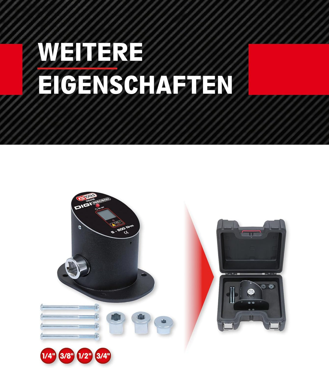 KS Tools 516.0100 Elektronisches Werkstattprüfgerät, 5-500Nm