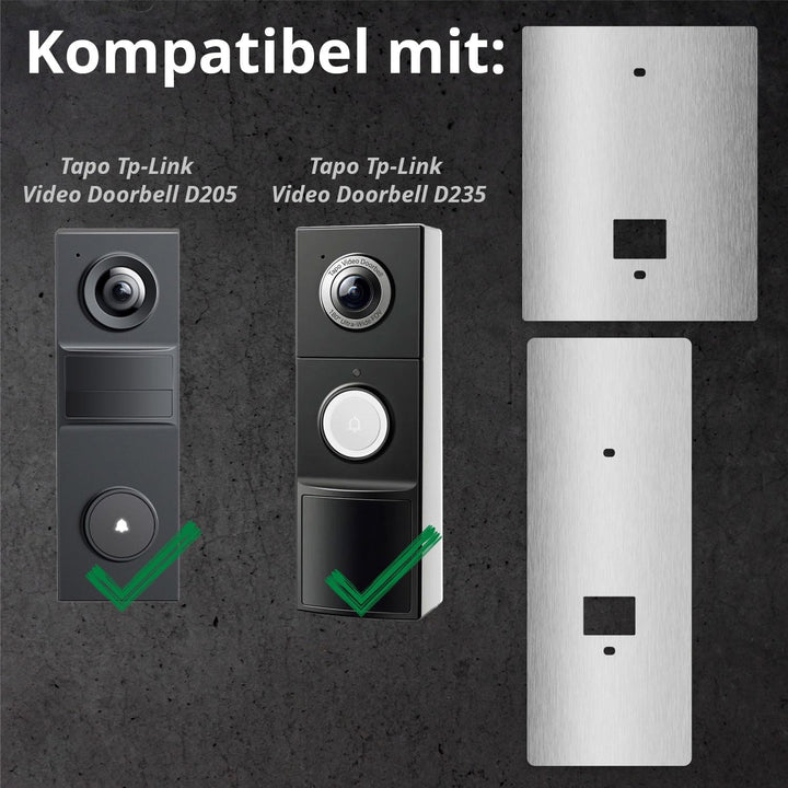 iSecur Personalisiert Edelstahl Blende Tapo D235 260x100 mm - az302, D235 Edelstahl Silber 10 x 26 c