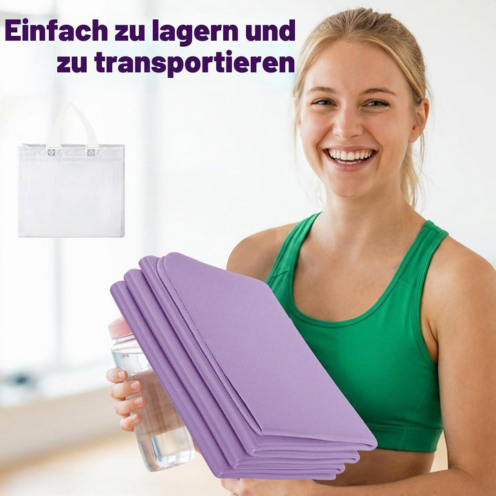 Klappbare Yogamatte, Faltbare Yogamatte Reise Leicht 183 x61x0.4 cm Rutschfest Tragbare Fitnessmatte