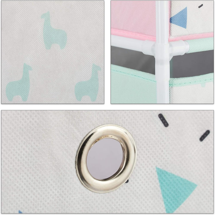 Relaxdays Kinderregal, 3 Boxen, Lama-Design, HBT 89 x 27,5 x 30, 3