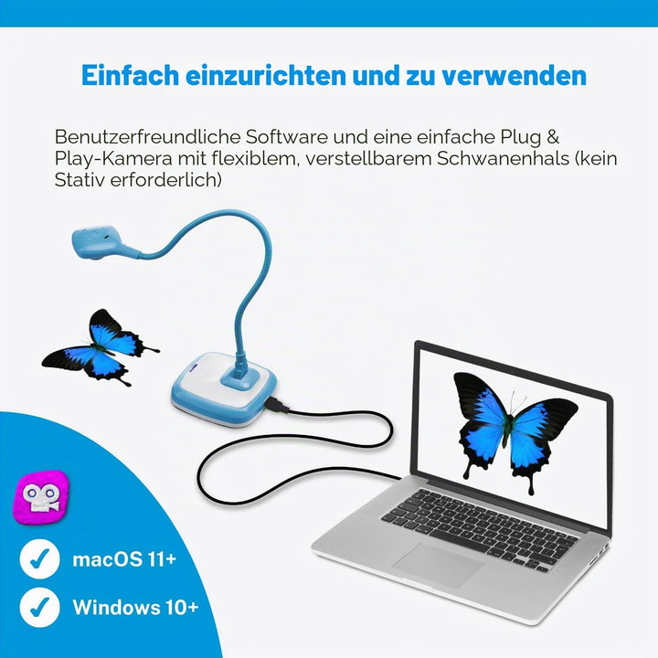 HUE Animation Studio Pro Stop-Motion Komplett-Set (Full HD 1080p Flex-Hals Kamera, Software, Buch) f