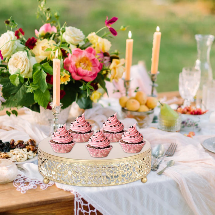 Goldkuchenstand Metall Cupcake Display Stand Glossy Metallic Finish Holder für Hochzeit Geburtstag N