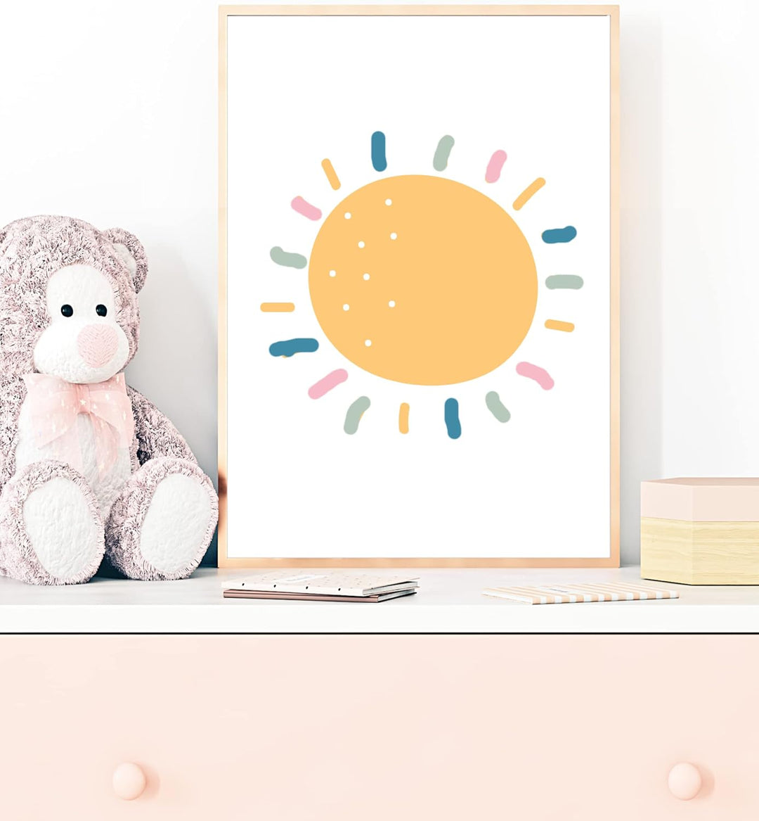 You are My Sunshine 3er Set Drucke mit Pastell Regenbogen Kinder Mädchen Jungen Kinderzimmer Schlafz
