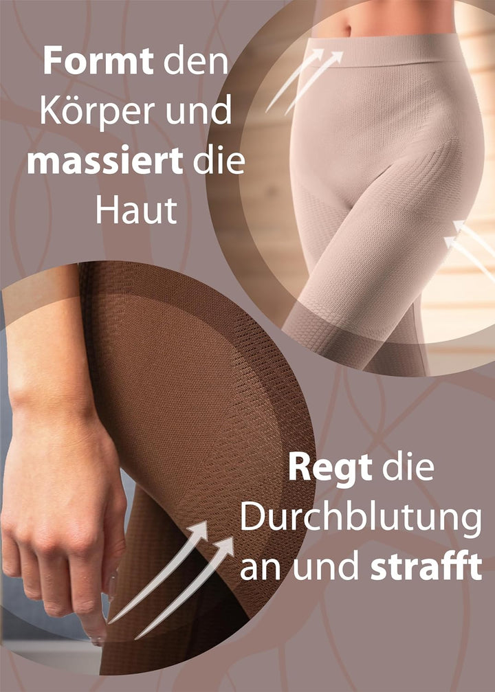 Shapewear Damen Bauchweg Anti Cellulite Hose - Anti Cellulite Leggings, Drenierende Shorts, Nahtlose
