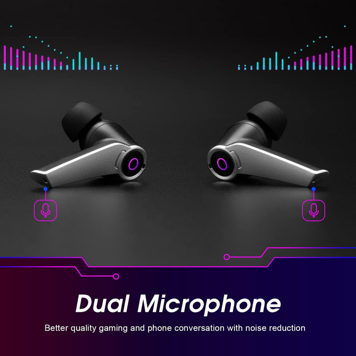 August True Wireless Gaming Kopfhörer mit Bluetooth 5.0 EPG500 – Stereo Gaming Mini Earbuds mit Dual