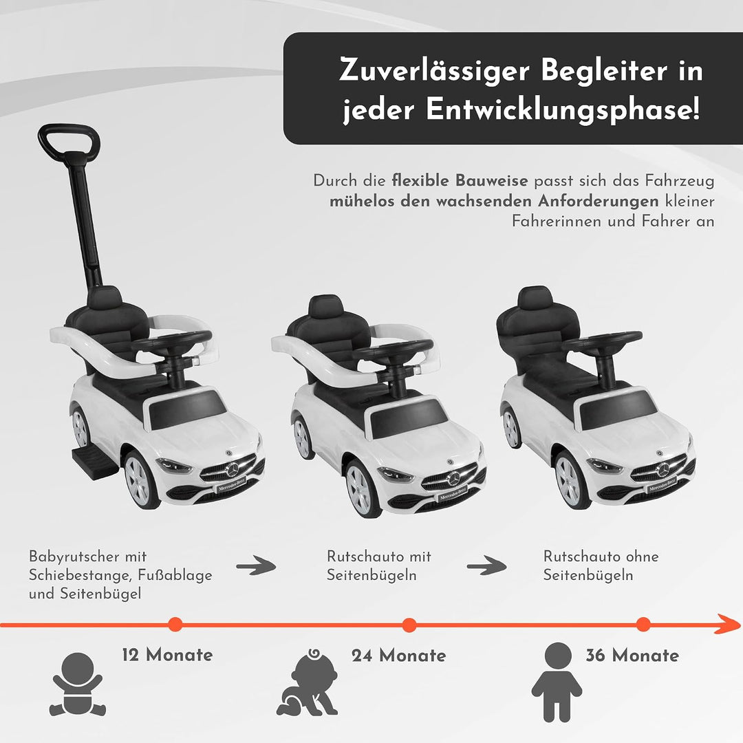 Lemodo Rutschauto ab 1 Jahr – Rutscherfahrzeug Kinderfahrzeug mit Schiebestange und Sicherheitsbügel