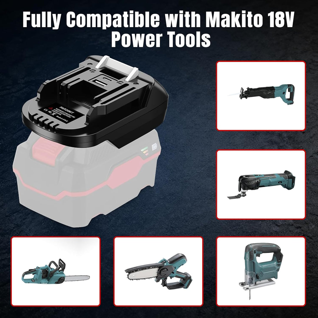 Akkuadapter für Parkside zu für Makita,Konverter mit USB Batterieadapter