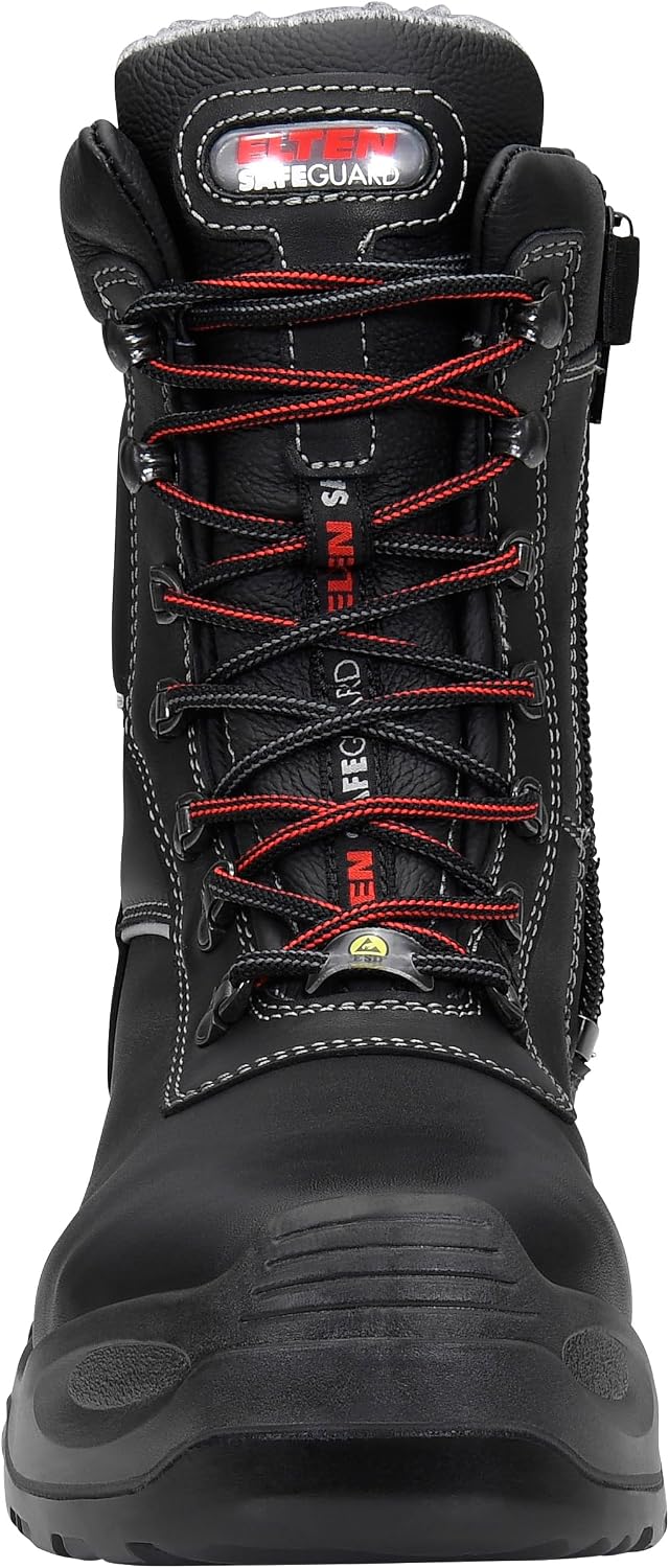 ELTEN Sicherheitsschuhe JOSCHI ESD S3 CI, Damen und Herren, Winterstiefel, warm, Schwarz, Aluminiumk