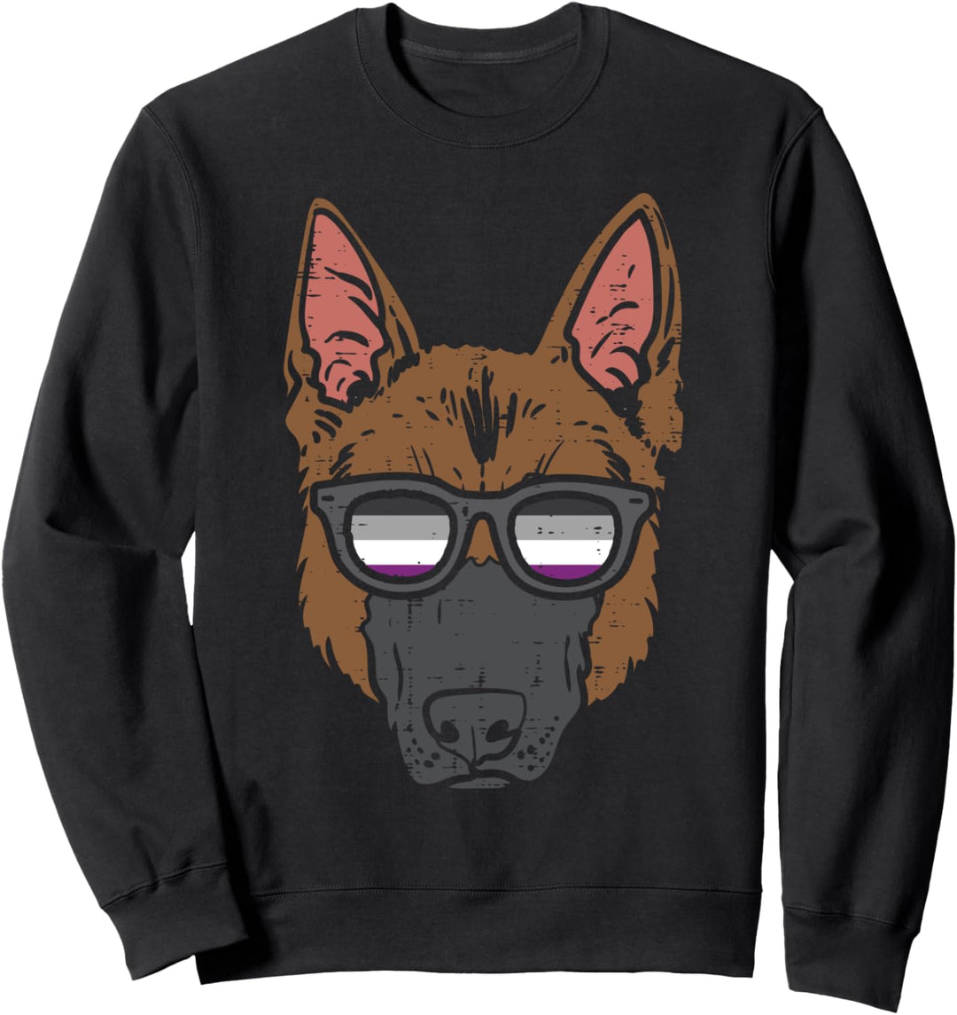 German Shepherd Dog LGBTQ Asexual Flag Ace Pride Ally Sweatshirt