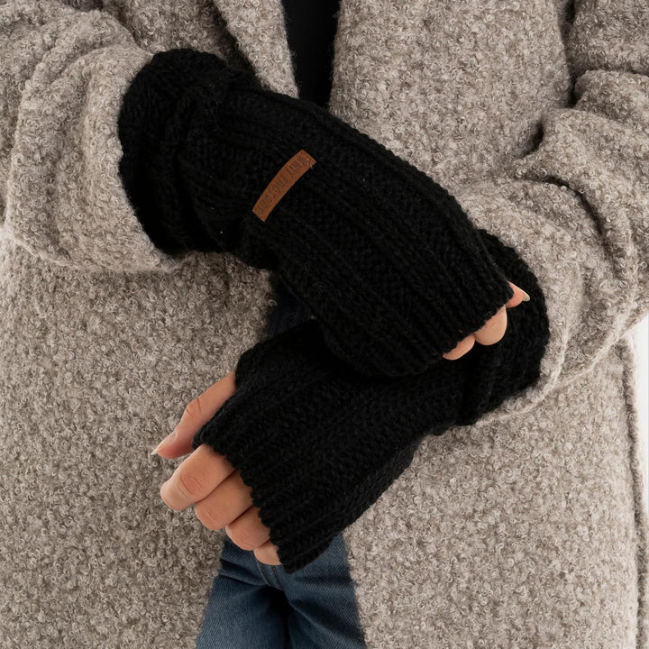 KNIT FACTORY - Nica Armstulpen - One Size Schwarz, Schwarz