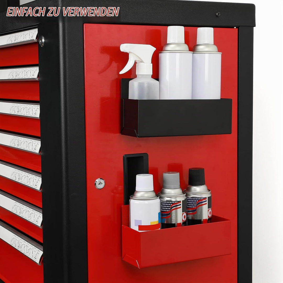 CASOMAN 2PCS Magnetic Aerosol Spray Can Holder, Red &amp; Black, Magnet Toolbox Bottle Holder, Wall Moun