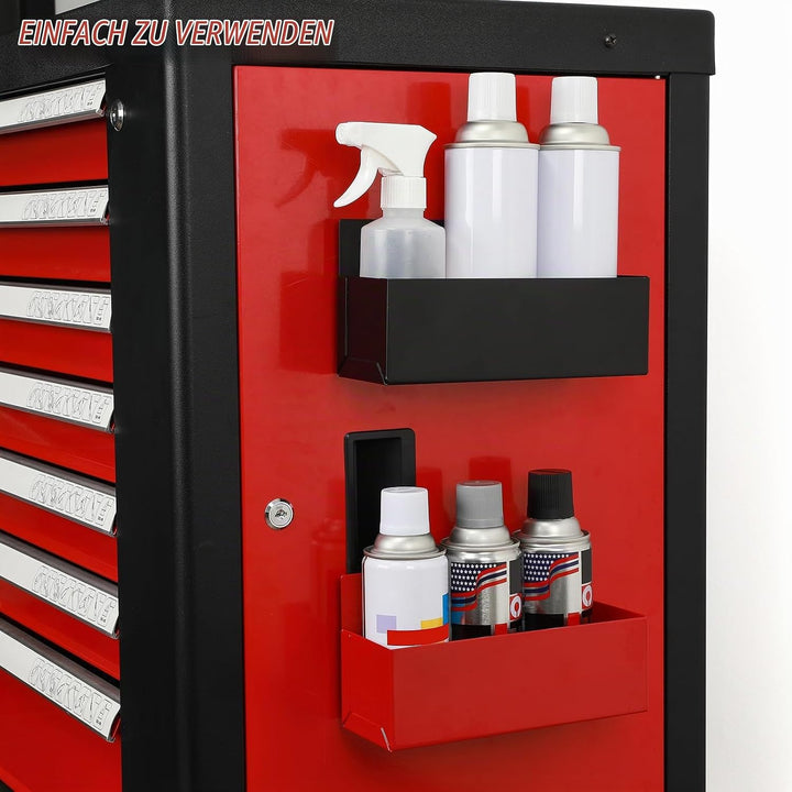 CASOMAN 2PCS Magnetic Aerosol Spray Can Holder, Red &amp; Black, Magnet Toolbox Bottle Holder, Wall Moun