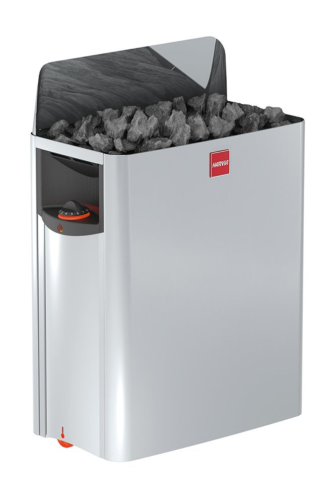 HARVIA THE WALL Elektrische Saunaofen SW80 8.0 kW mit integrierte Steuerung; 3-Phasig; Edelstahl, 8.