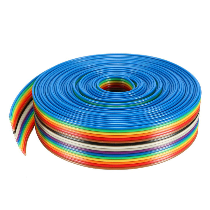 sourcing map Flachbandkabel 16P IDC-Draht Regenbogenfarbe 1,27mm Abstand 5 Meter lang