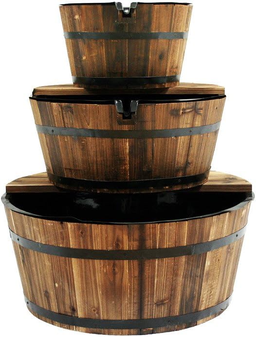 Ubbink AcquaArte Edinburgh Gartenbrunnen Set Springbrunnen Holzfass