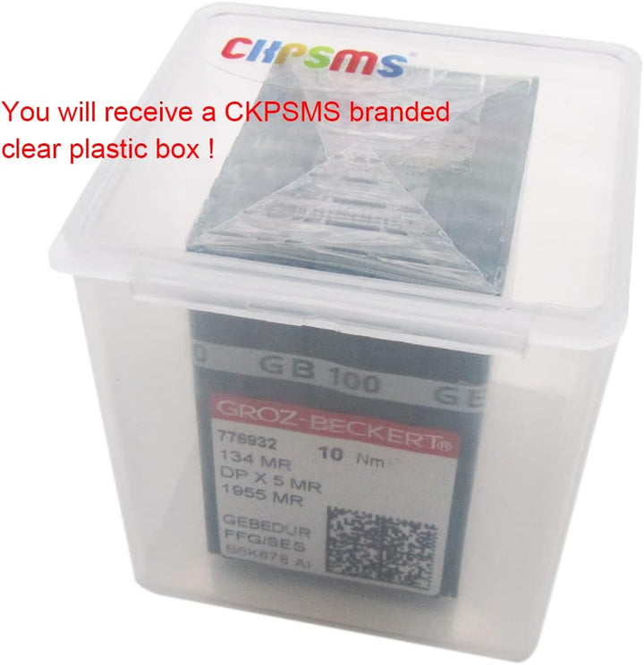 GROZ-BECKERT-Nadel in durchsichtiger CKPSMS-Plastikbox -100 GROZ-BECKERT GEBEDUR 134 MR / 135X5 MR T