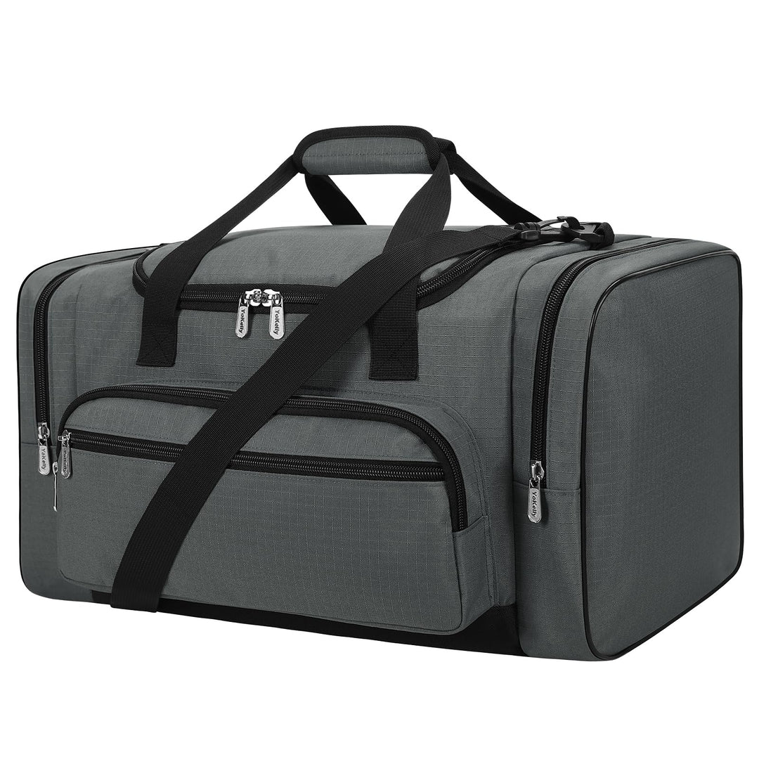 Sporttasche Reisetasche Fitness Tasche mit Schultergurt Wochenendtasche für Damen und Herren (Grau,