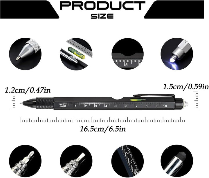 Generisch Multifunktionsstift,9 In 1 Taschen Gadget Mit LED Licht - Schraubendreher-Stift Mit Wasser
