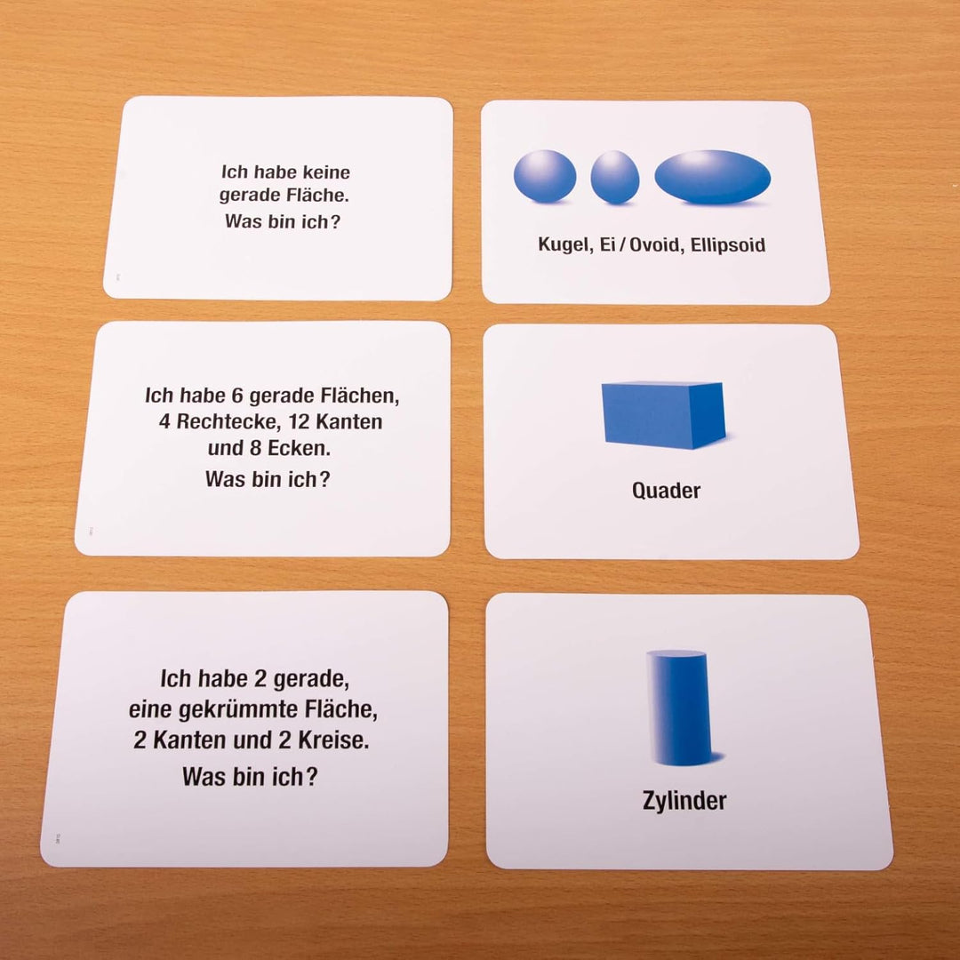 Arbeitskartei zu den Geometrischen Körpern und Formen, Montessori Freiarbeit, 100 Aufgabenkarten in
