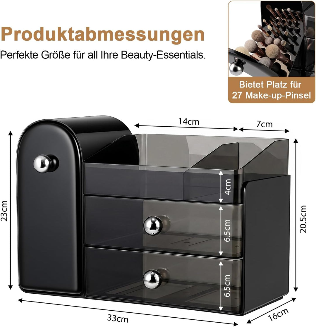 ERWEY Make Up Kosmetik Organizer mit Schubladen, Grosse Schminktisch Organizer Pinsel Aufbewahrung,
