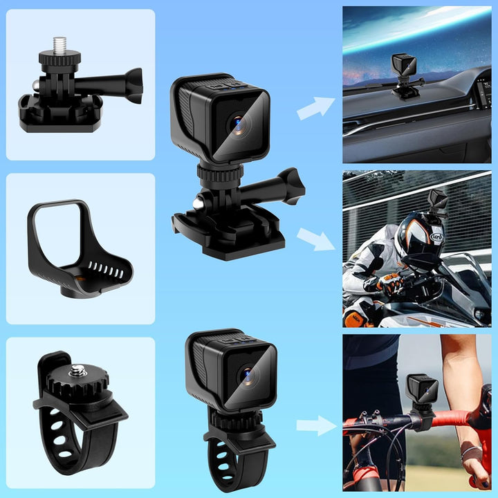 Pudet Luo Mini Kamera, Hotspot WiFi Tragbare Kleine Actionkamera für Sport, 1080P HD &amp; 120° Ultra-We