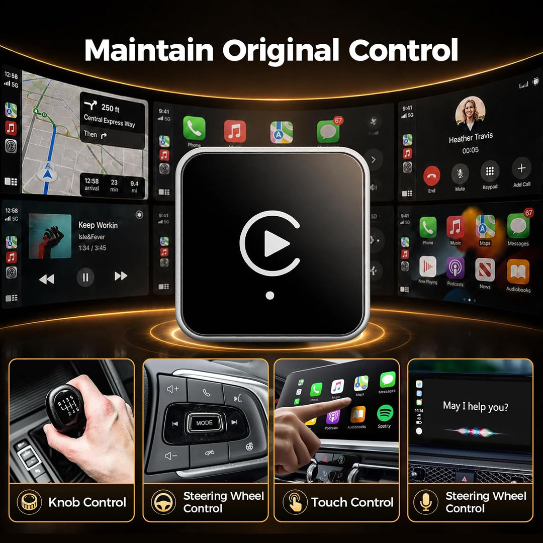 2026 Wireless CarPlay &amp; Android Auto Adapter 2-in-1 – Mit 2,4+5,0 GHz WiFi 6, Bluetooth 5.3, Plug &amp;