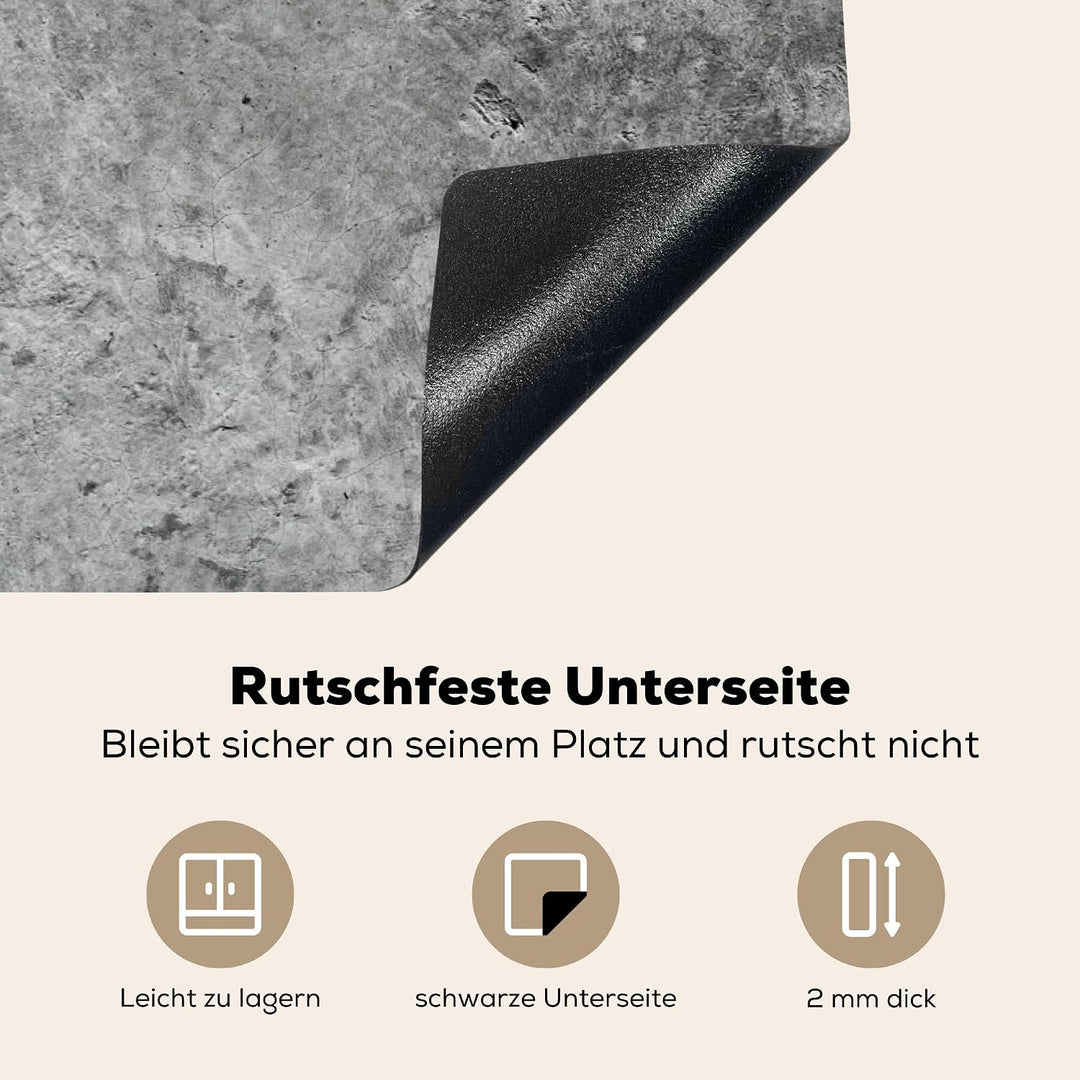 KitchenYeah© Herdabdeckplatte Einteilig Abdeckplatten Cerankochfeld Betongrau 51.5L x 76B cm, Betong
