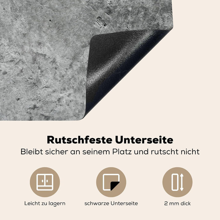 KitchenYeah© Herdabdeckplatte Einteilig Abdeckplatten Cerankochfeld Betongrau 51.5L x 76B cm, Betong