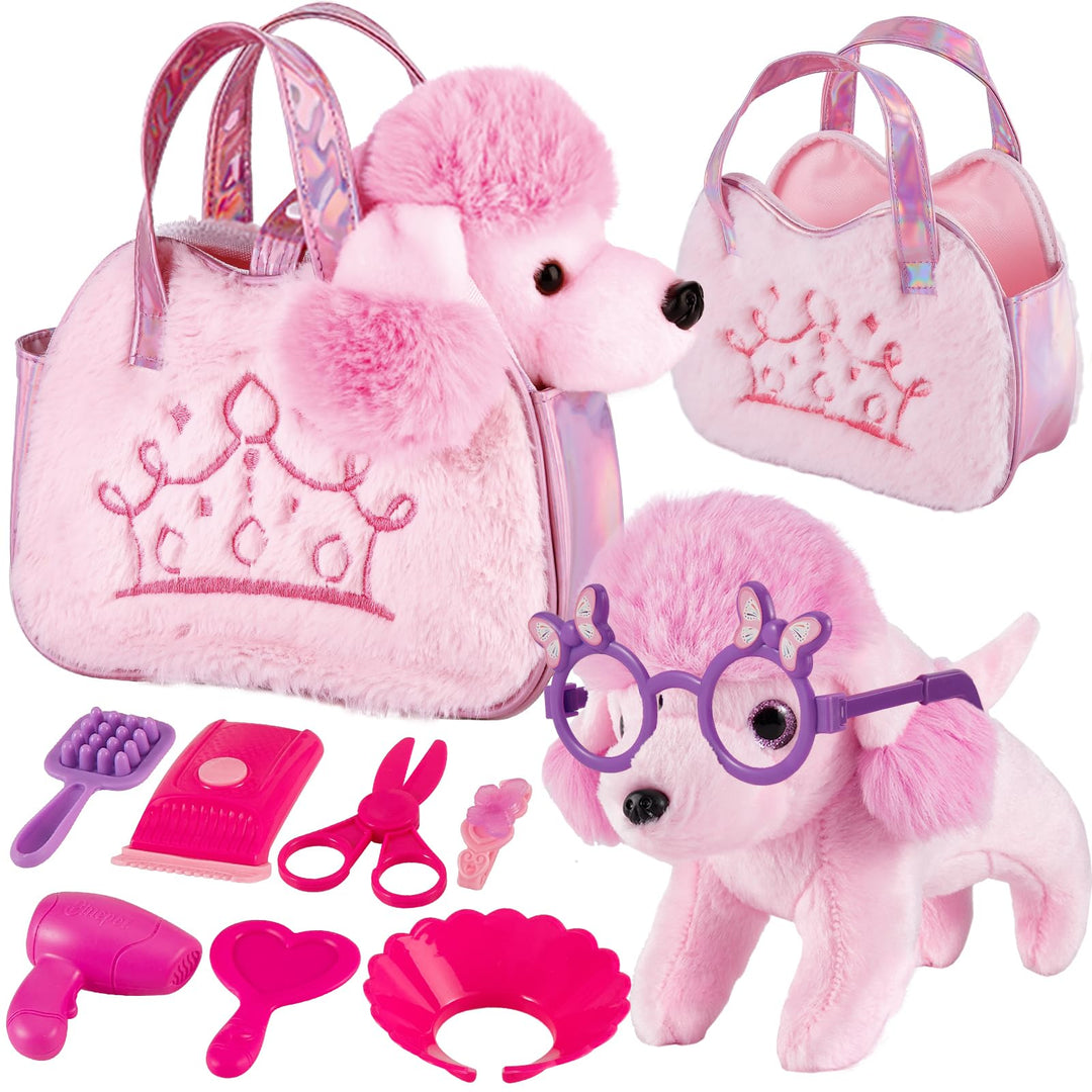 LINFUN KIDS Hund Spielzeug Kinder Interaktives Plüsch Hund mit Handtasche
