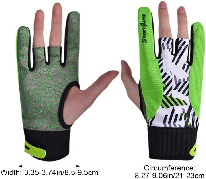 1 Paar Bowling-Handschuhe, rutschfeste Sporthandschuhe, Halbfinger-Bowling-fäustlinge, Rechte Hand,