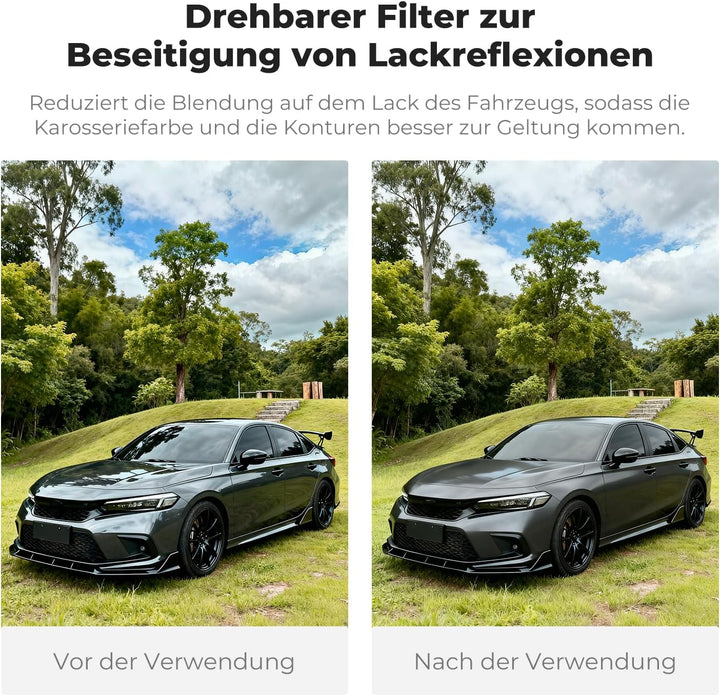 K&amp;F CONCEPT 58mm Universeller Filterclip für Handy mit Druckknopf 58mm CPL, 58mm CPL