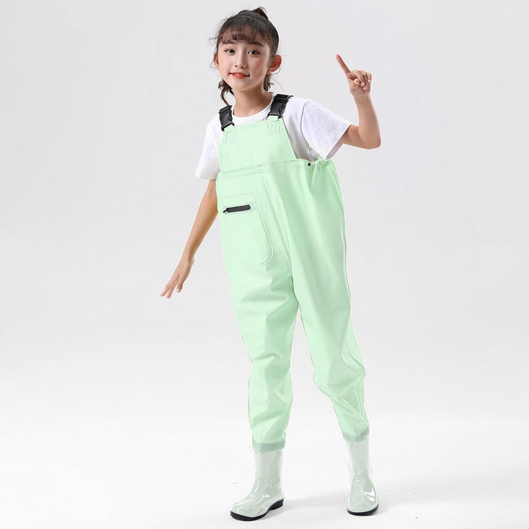 Wathose Kinder Wasserdicht mit Stiefel Kinderwathose Matschhose Jungen Anglerhose mit Stiefel Mädche