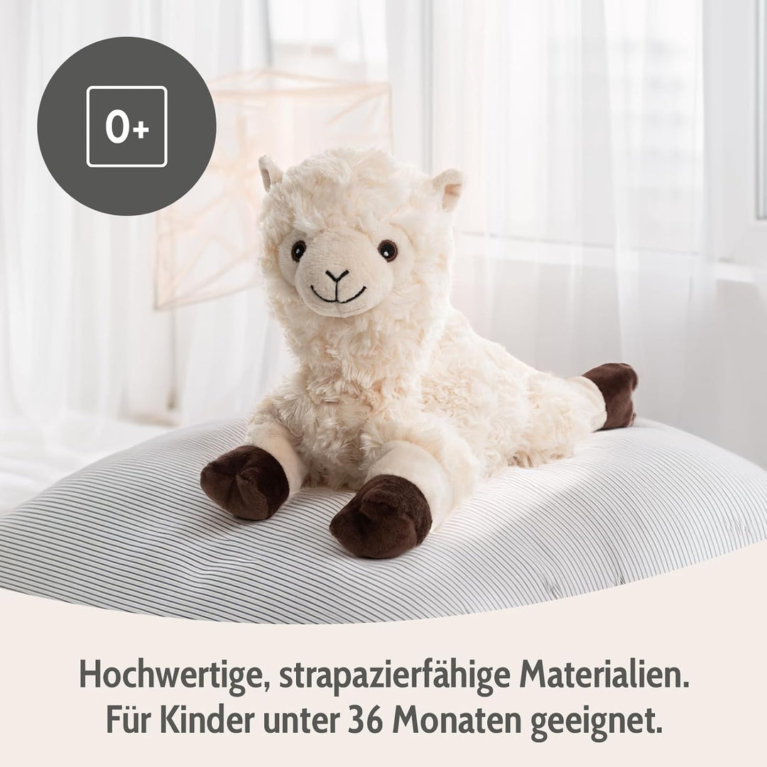Habibi Plush Alpaka Wärmekissen/Stofftier f. Kinder und Erwachsene – Mikrowellen Heizkissen- beheizb