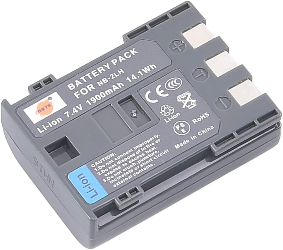 (2-Pack) NB-2L NB-2LH DSTE Ersatz Batterie Akku Kompatibel für BP-2L5, BP-2LH und Canon Optura 30, 4