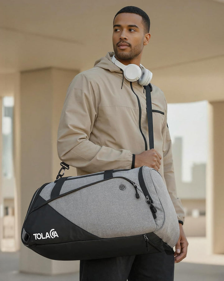 Tolaccea 47L Sporttasche Gross Sporttasche Rucksack mit Schuhfach Nassfach Wochen Reisetasche Duffel