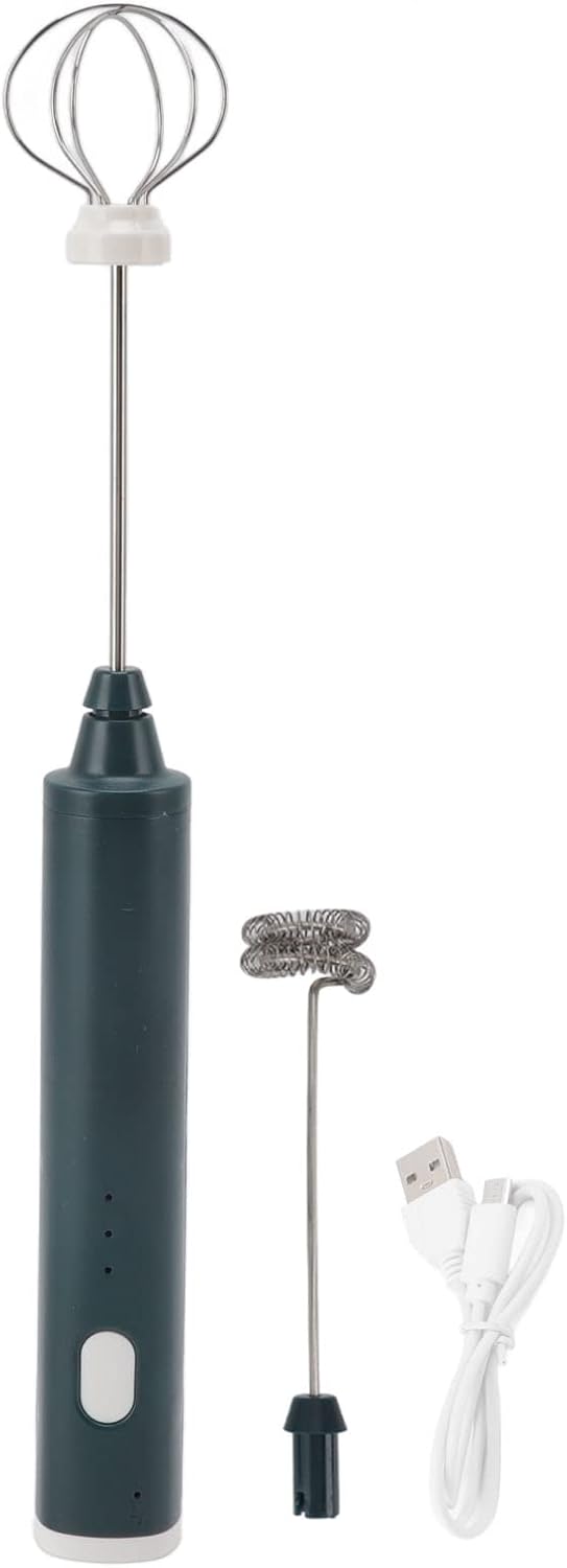 Elektrischer Mini-Stabmixer, Kabelloser Elektrischer Schneebesen mit Wiederaufladbarem USB und 2 Sch