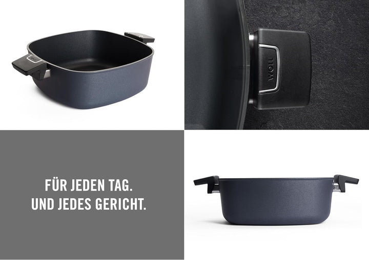 Woll Diamond Lite Kasserolle viereckig - Induktiv -, 28x28 cm, 10.5 cm hoch, 6 Liter, mit 2 Seitengr