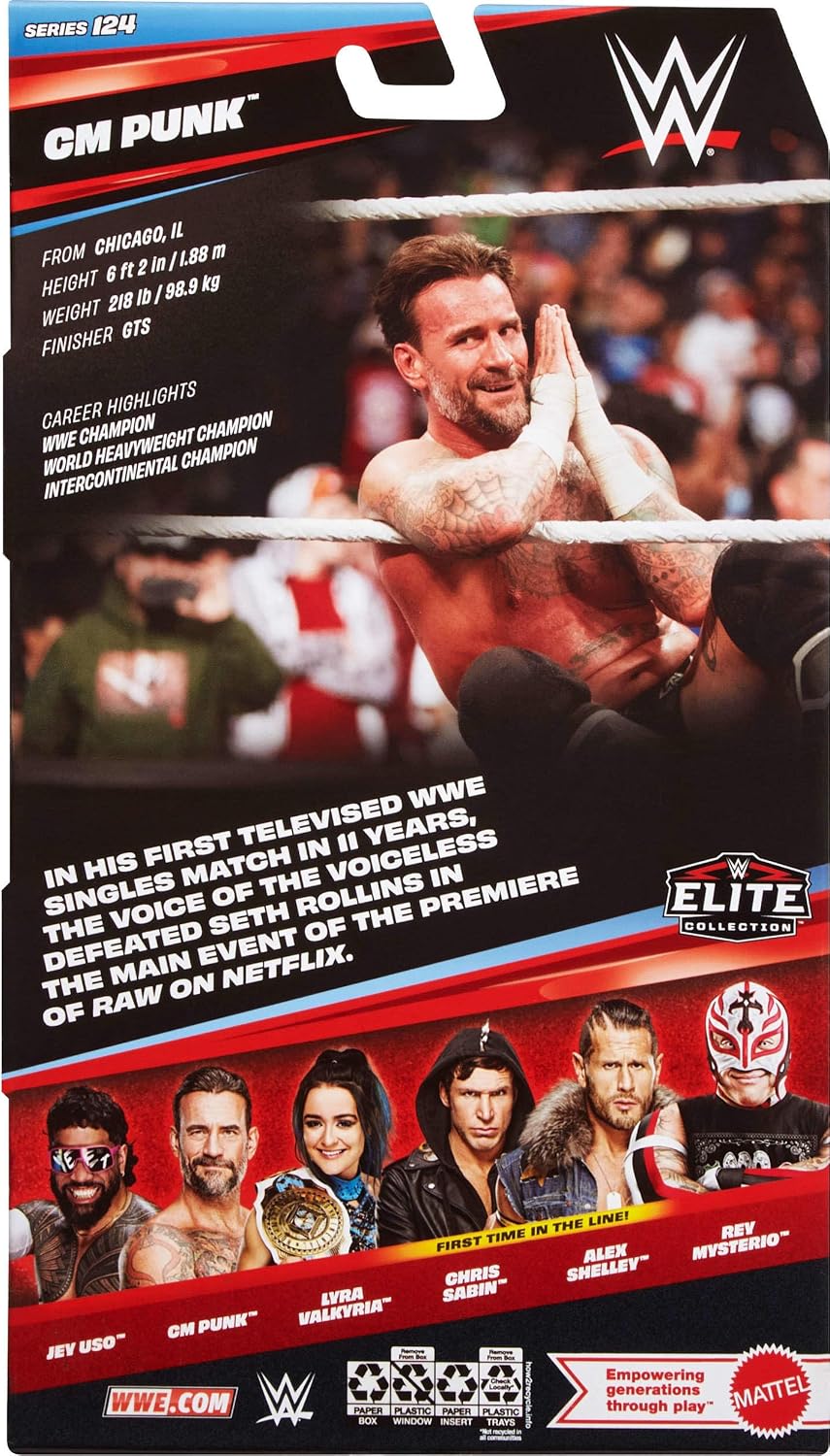 Mattel WWE Elite cm Punk Action-Figur und Zubehör, Serie 124