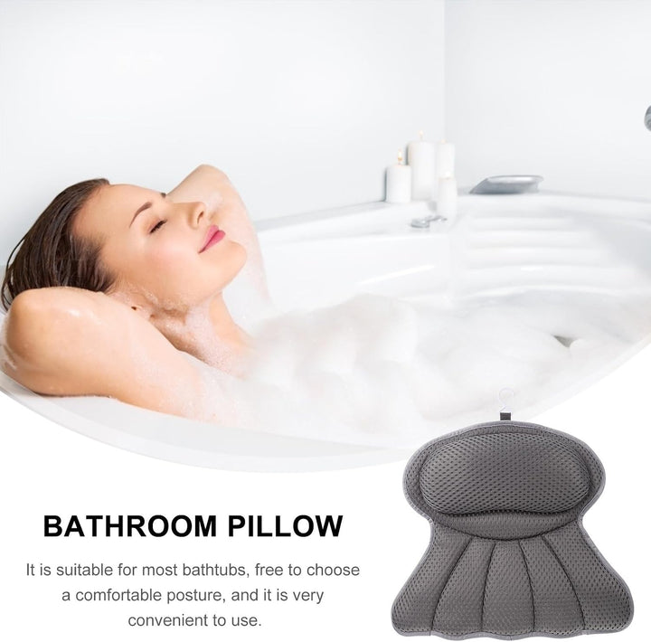 Badewannenkissen mit 6 Saugnäpfen, 4d Netzstoff, Polyester
