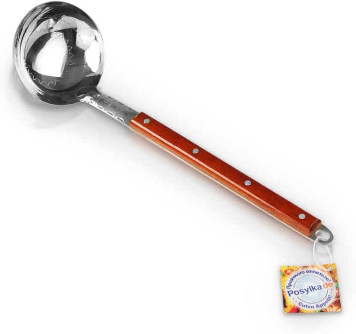 Gusseisen Kazan 6L Aluminiumdeckel Schaumlöffel für Plov, 40 cm, Schöpflöffel für Plov, 40 cm Uzbeki