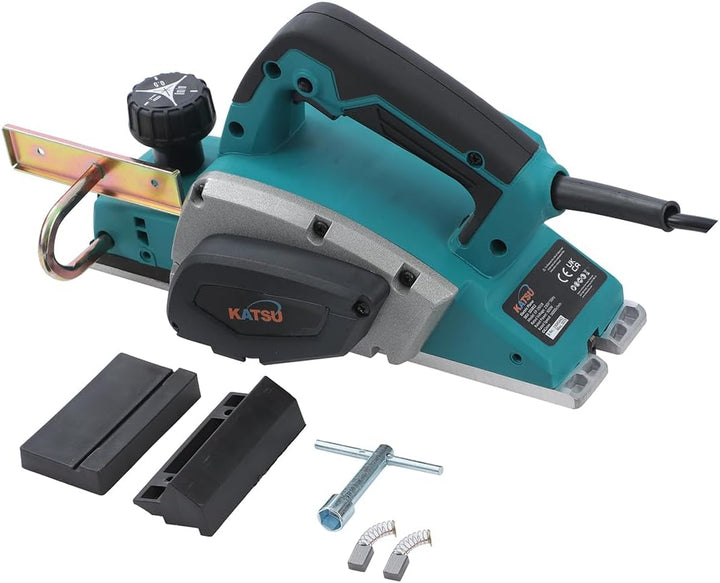 KATSU Elektrischer Hobel 600 W Elektro Hobelmaschine Elektrohobel Handhobel mit 82mm Hobelbreite und