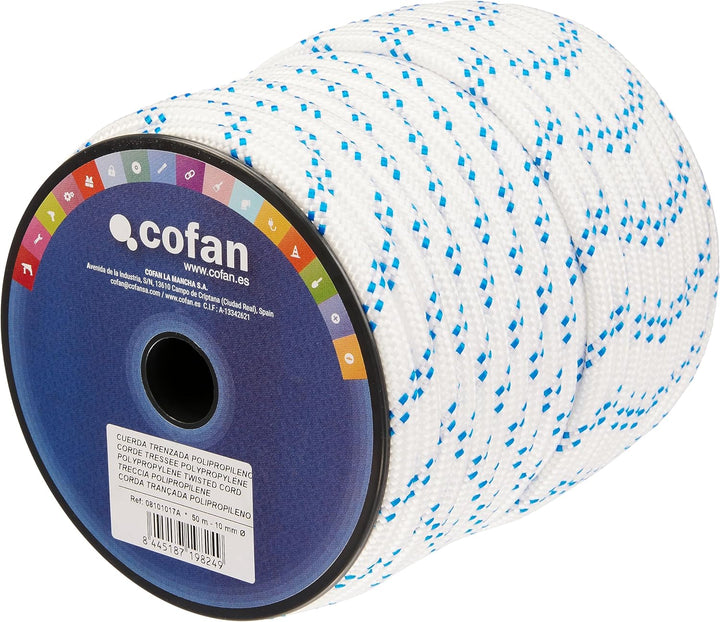 CARRETE CUERDA TRENZADA POLI 10MM 50 MTS - Unid: 1 10 mm x 50 m, 10 mm x 50 m