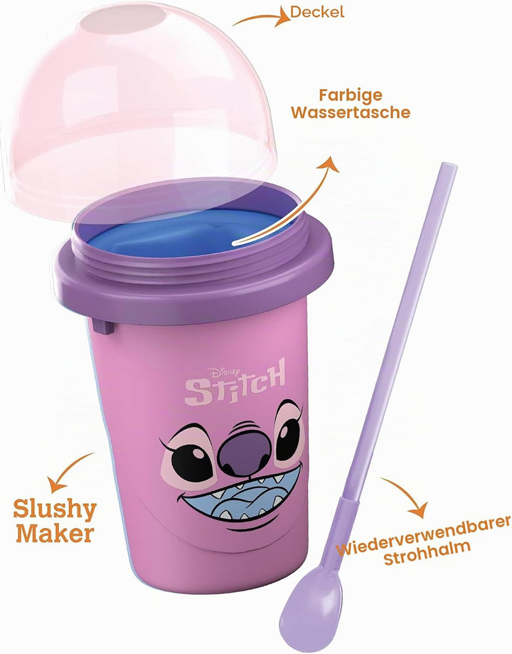 ChillFactor 08259 Stich Disney Stitch Angel-Wiederverwendbarer Squeeze Cup Slushy Maker mit Engel-Ch