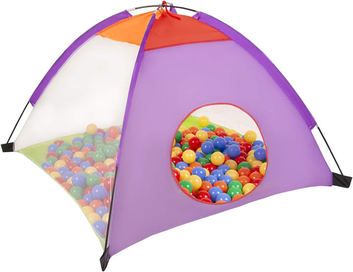 SELONIS 3In1 Spielzelt Mit Tunnel Spielplatz Popup Bällebad Mit 900 Bälle Für Kinder, Mehrfarbig:Gel