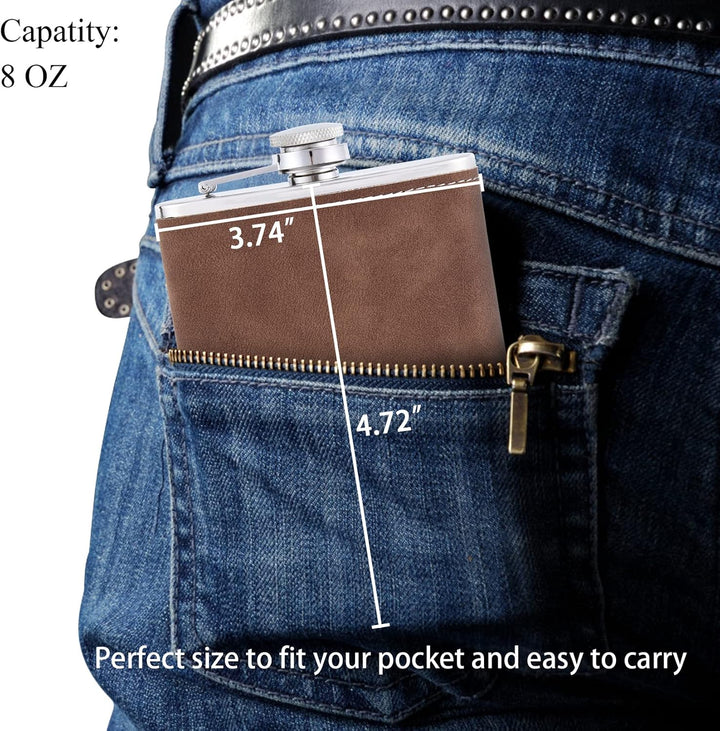 10 Stück Flachmann mit Gravur, Edelstahl Hip Flask Personalisiert mit Eigenem Text für Trauzeugen Ge