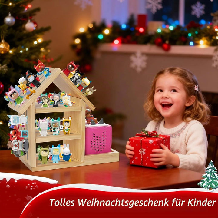 Gieanoo Grosse Haus Tonie Regal für TonieBox 2&amp;1, Tonie Regal zum Hinstellen A-natürlich, A-natürlic