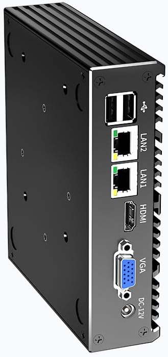 Lüfterloser Mini-PC, Industrie-PC, Mini-Computer Dual Core N2840, 4K HD + VGA, 2Gigabit Ethernet, US