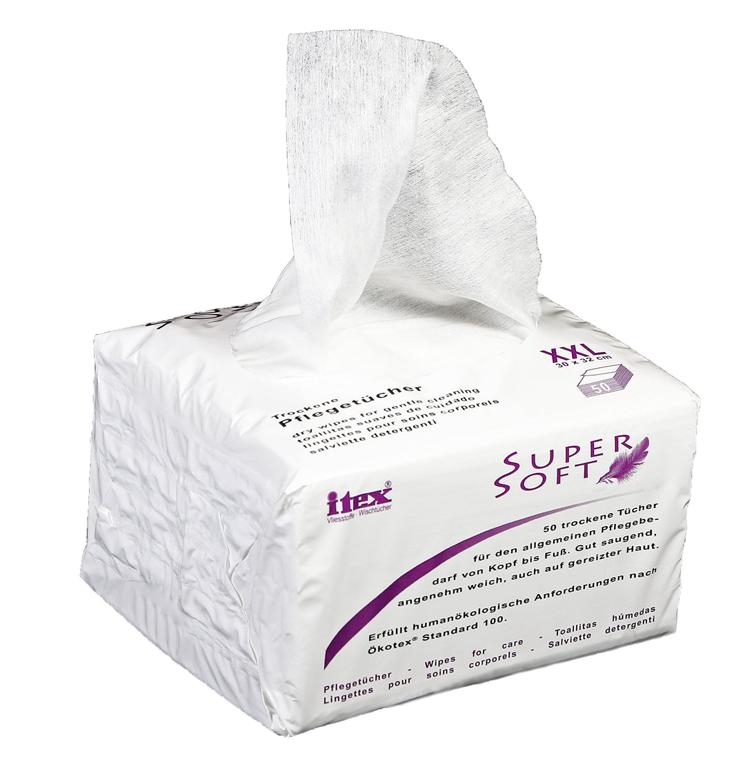 itex Supersoft (Das Original), 900 seifenfreie Baby-Pflegetücher, trocken, aus Viskose &amp; PES, sehr w